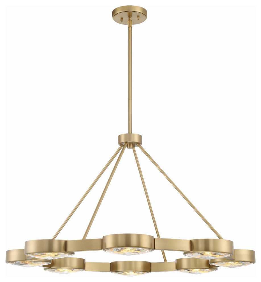 Crystorama Lighting Group ORS-738 Orson 8 Light 39"W Crystal - Modern Gold
