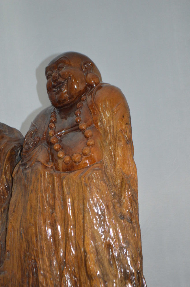 Wood Carved Buddha CC7 -  Size: 32"L x 17"W x 35"H.