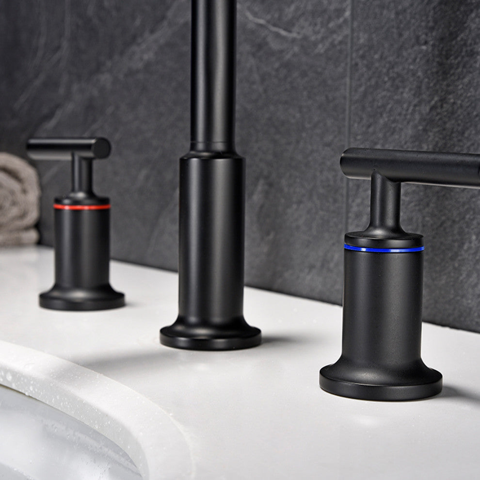 Deck Mounted Two-Handle Widespread Bathroom Sink Faucet
