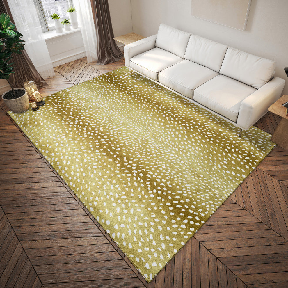 Indoor/Outdoor Mali ML3 Gold Machine Washable 3' x 5' Rug