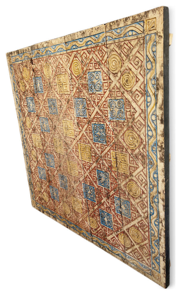 Consigned Asmat Tribal Carved Wood Square Wall Art