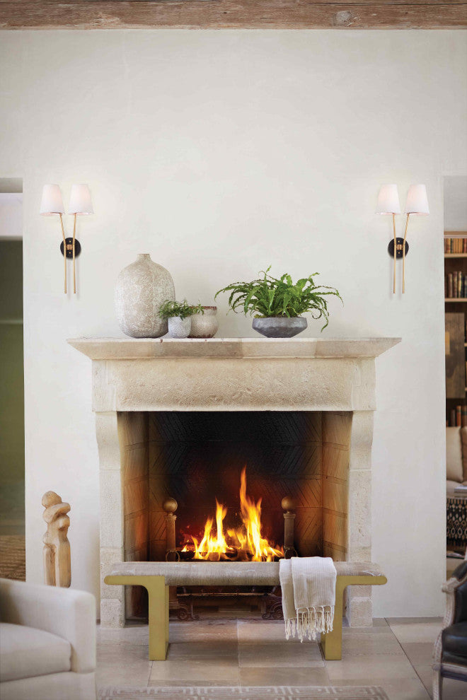 Hinkley Aston Large Two Light Sconce, Heritage Brass