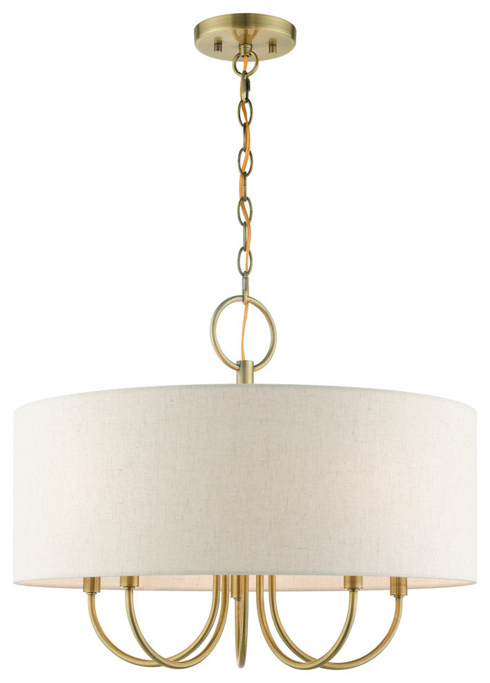 Antique Brass Transitional, Pendant Chandelier