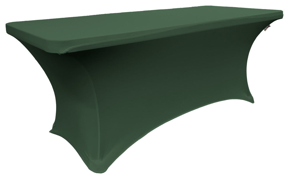 LA Linen Rectangular Spandex Table Cover, Hunter Green, 72"x30"x30"