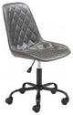 Gray Stylized Faux Leather Office Chair