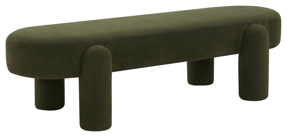 Safavieh Couture Laurence Corduroy Bench, Olive