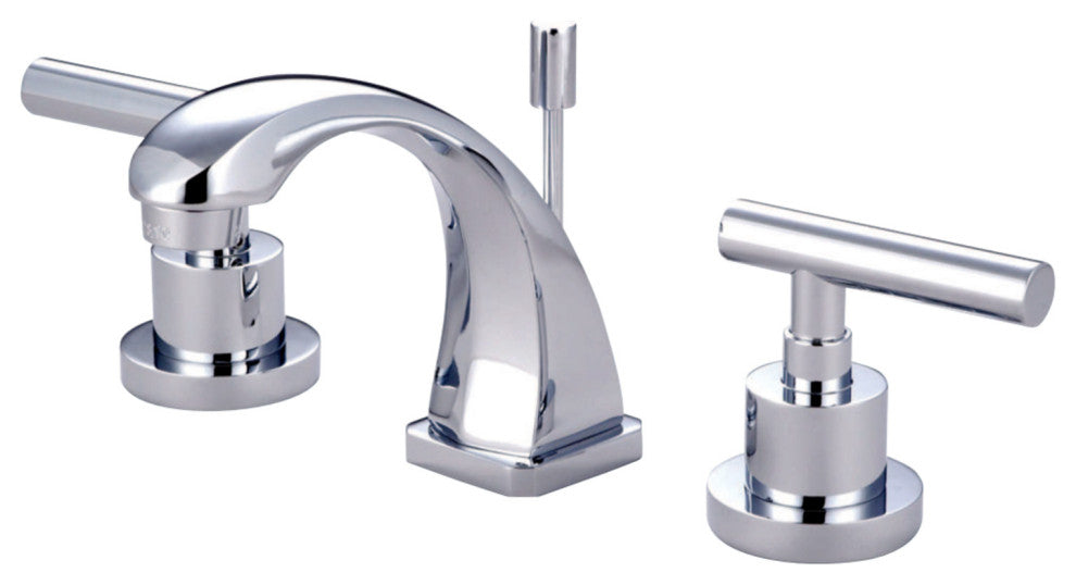 Kingston Brass Widespread Bathroom Faucet With Brass Pop-Up, Polished Chrome