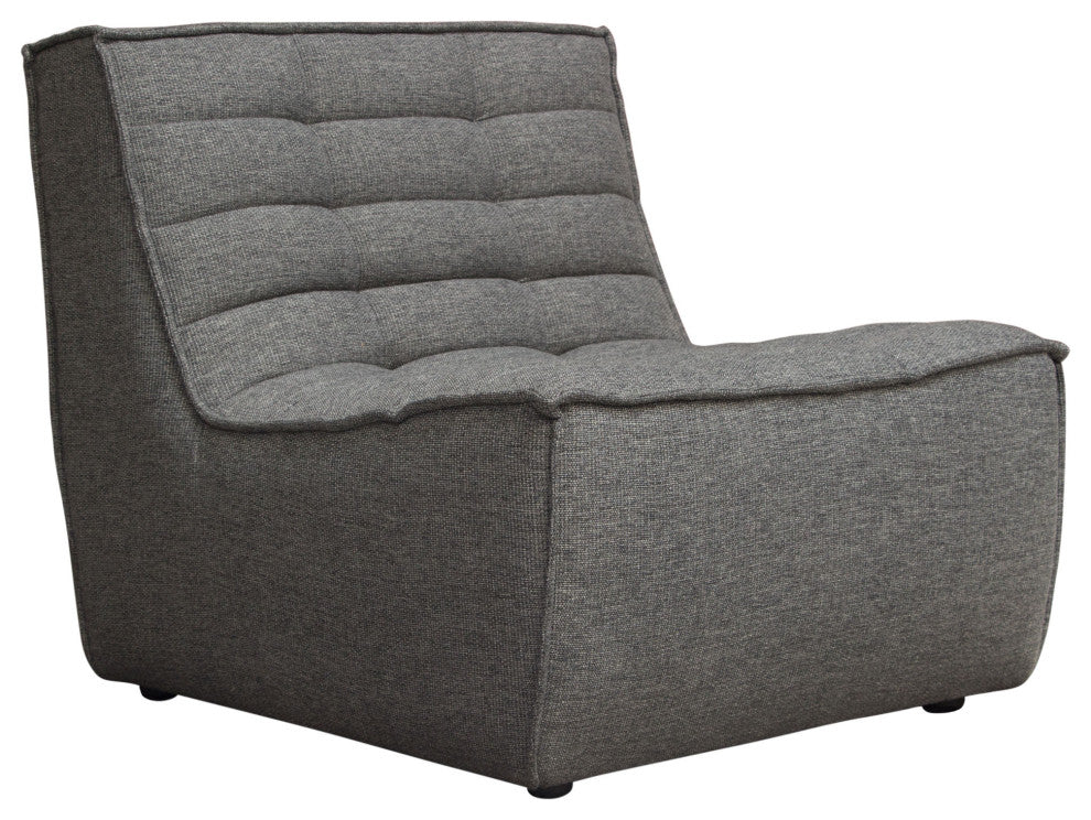 Marshall Scooped Seat Armless Chair in Grey Fabric by Diamond Sofa