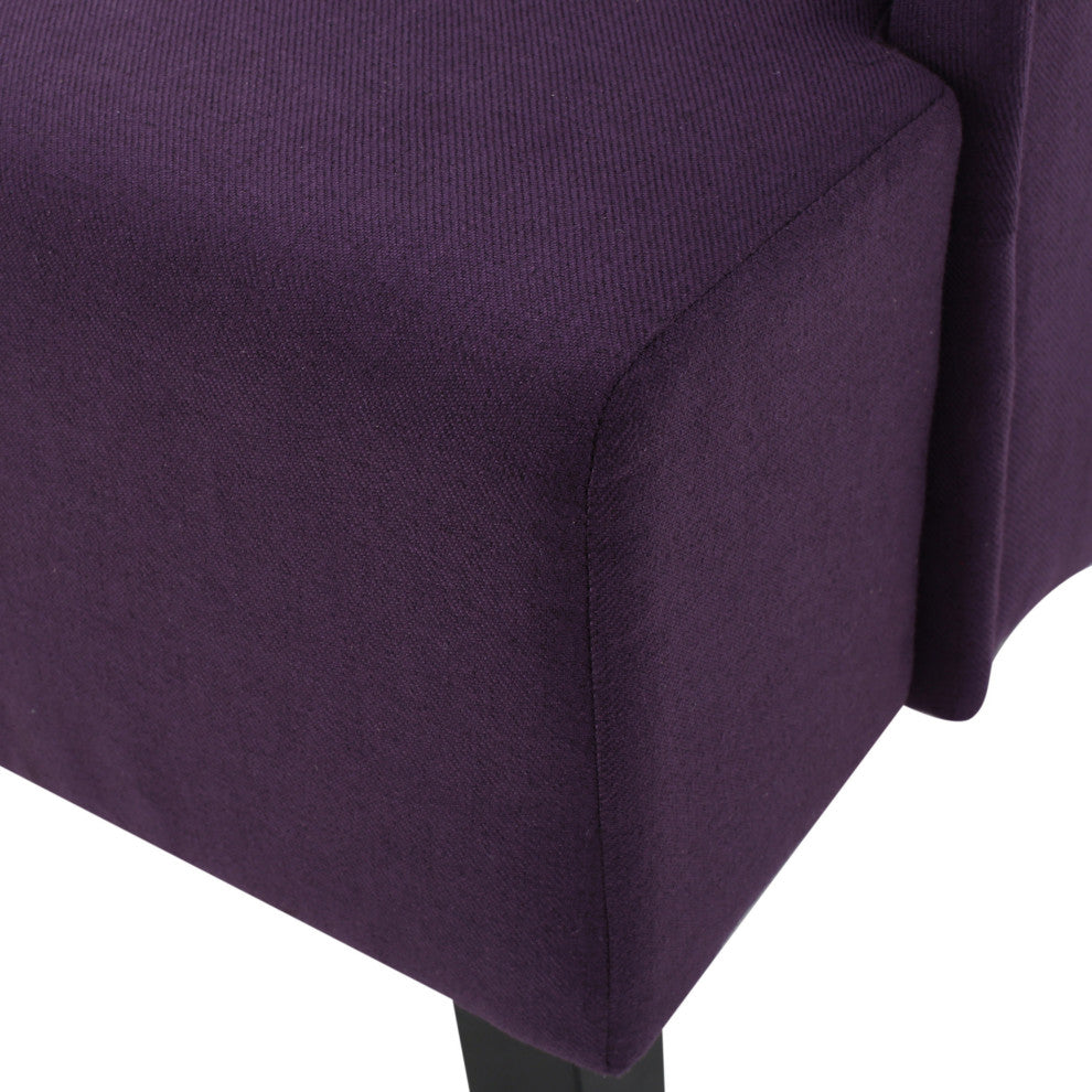 GDF Studio Sheldon Traditional Design High Back Fabric Dining Chair, Plum