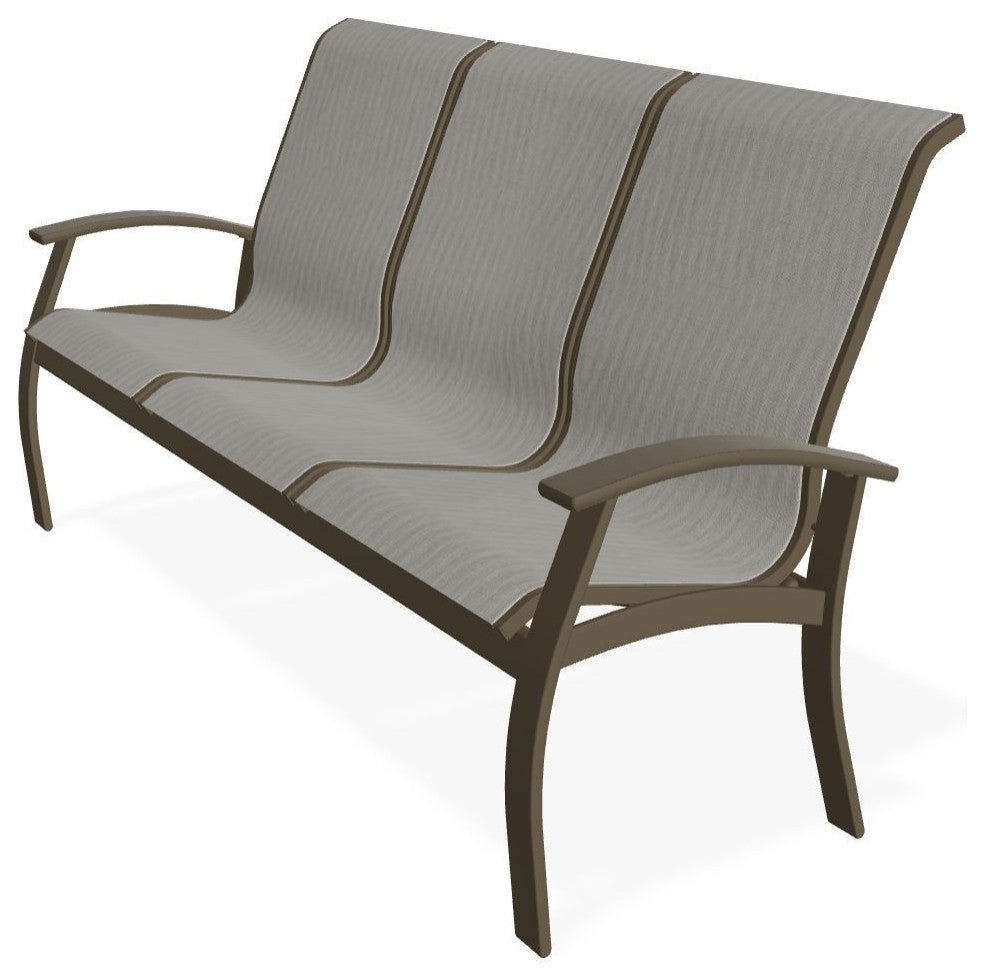 Belle Isle Sling 3-Seat Outdoor Sofa, Augustine Oyster/Beachwood