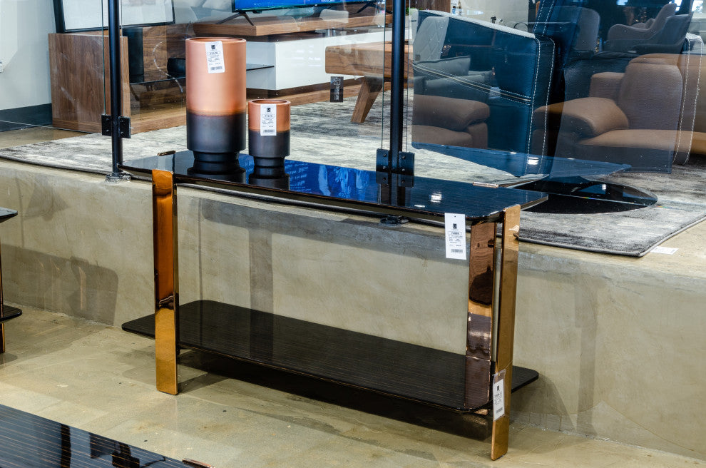 Modrest Leroy Ebony and Rosegold Console Table