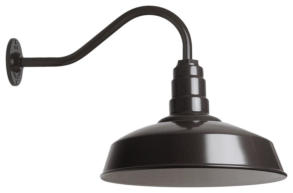 Short Neck Barn Lighting - The Gardena Farmhouse Style Steel Light, Dark Bronze