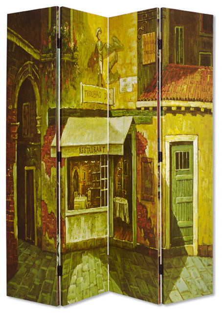 1" x 63" x 71" Multi Color French Quarter  Screen