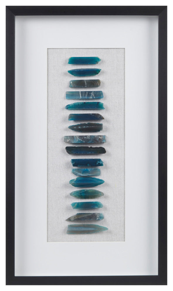 INK+IVY Cerulean Stones Framed Blue Agate Shadowbox Wall Decor Panel