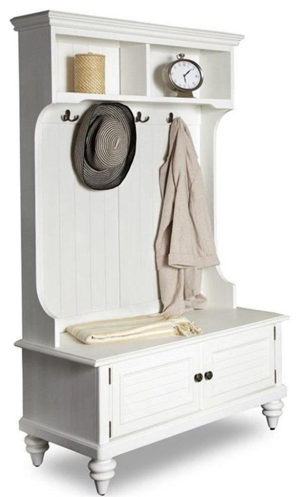 Homestyles Bermuda Wood Hall Tree in Off White