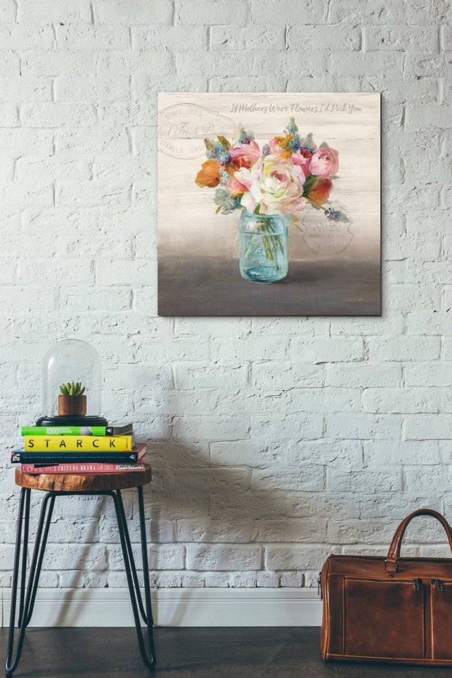 "French Cottage Bouquet II Mothers" by Danhui Nai Giclee Canvas Art, 26"x26"