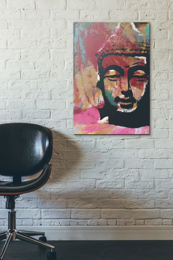 Epic Graffiti "Painted Buddha IV" by Linda Woods, Giclee Canvas Art, 18"x26"