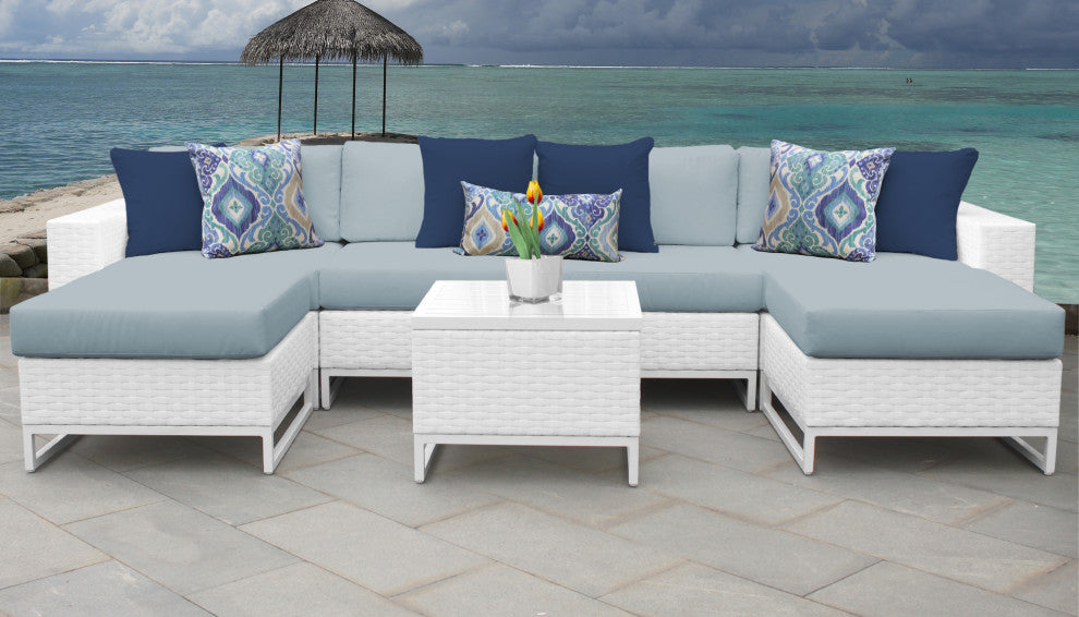 Miami 7 Piece Outdoor Wicker Patio Furniture Set 07b Spa