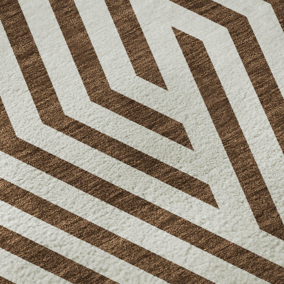 Premium Machine Washable Mayfield AMF550 Brown 3' x 5' Rug