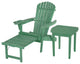 Oceanic Adirondack Chaise Foldable Chair, Sea Green, Chair and Table Set