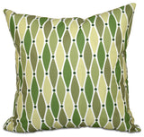 Wavy, Geometric Print Pillow, Green, 16"x16"