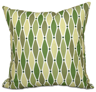 Wavy, Geometric Print Pillow, Green, 16"x16"