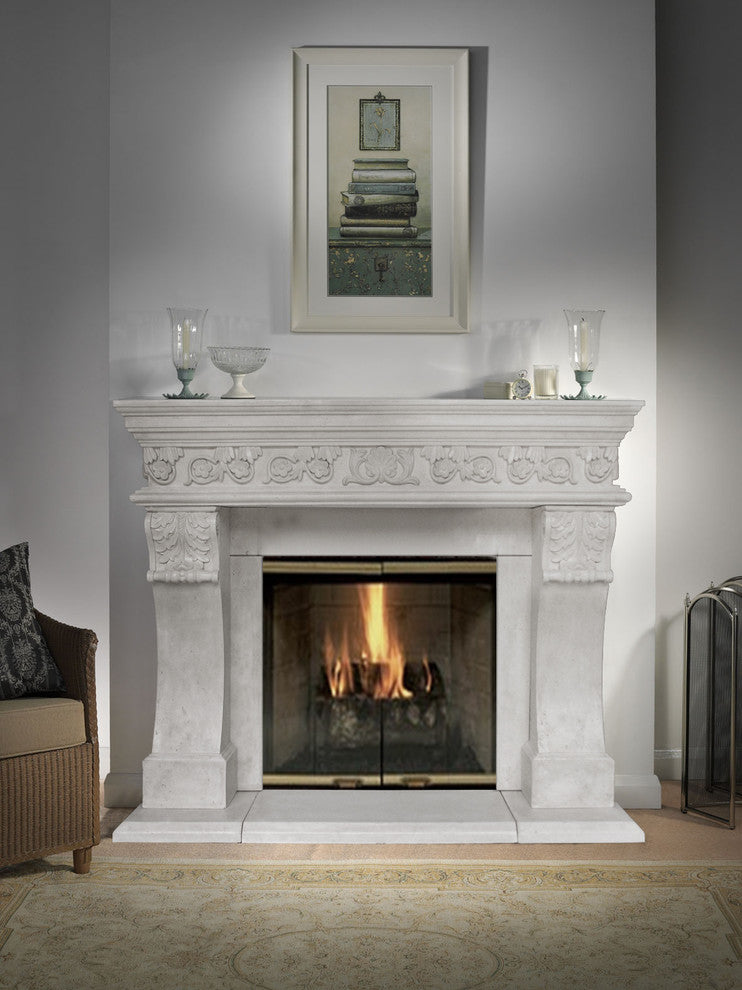 President Series Churchill Cast Stone Fireplace Mantel