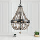 LNC 4-light Famhouse Distressed Wood Beaded Empire Boho Style Chandelier