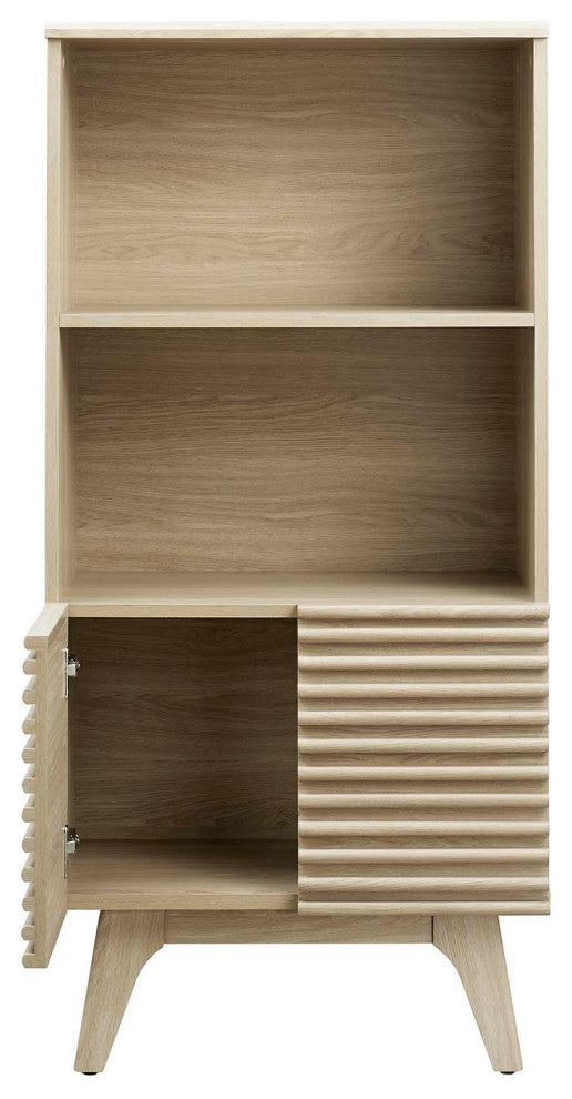 Render Display Cabinet Bookshelf, Oak