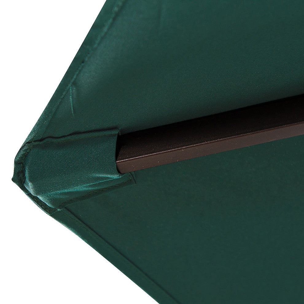 WestinTrends 9Ft Outdoor Patio Table Umbrella with Plastic Fillable Base, Dark Green