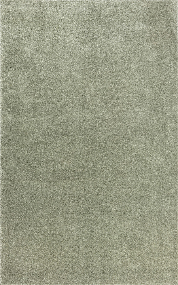 Haze Solid Low-Pile Runner Rug, Green, 5 X 8