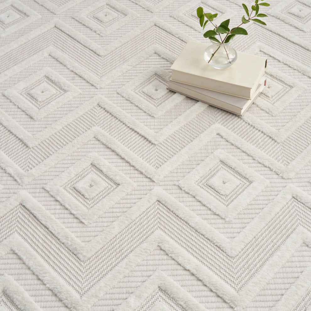 Nourison Versatile 7' x 10' Ivory/White Modern Area Rug