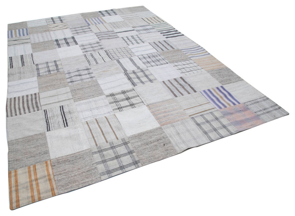 Rug N Carpet - Handmade Turkish 8' 2'' x 11' 3'' Rustic Patchwork Kilim Rug
