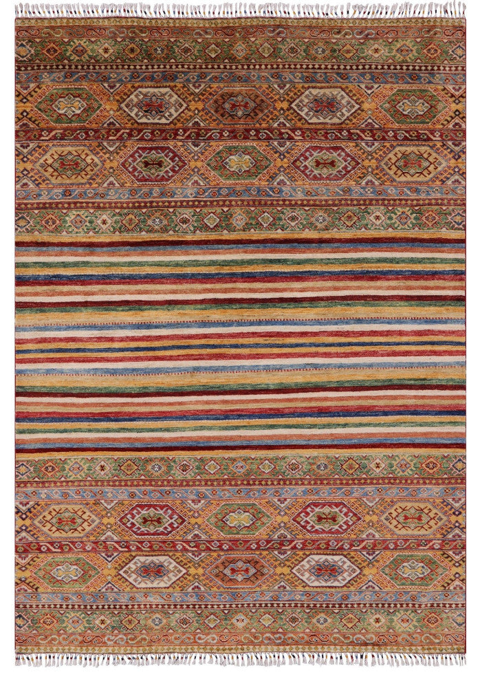 Super Kazak Khorjin Handmade Wool Rug 5' 10" X 8' 3" Q4889