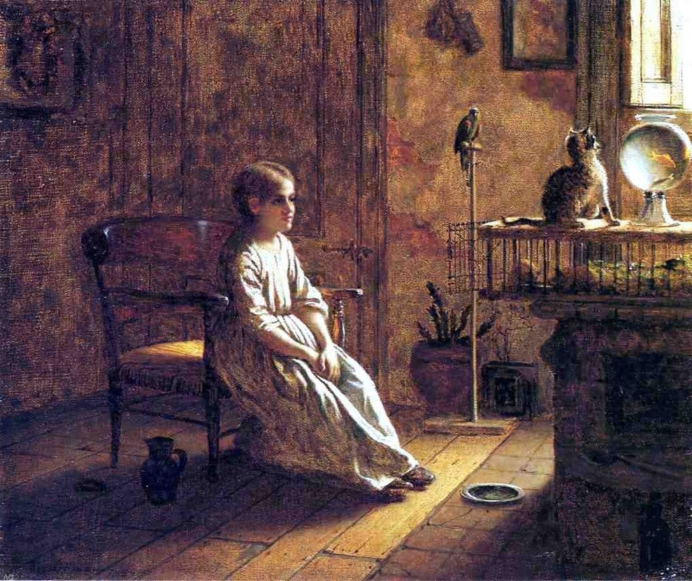 Eastman Johnson Child's Menagerie, 20"x25" Gallery Wrapped Canvas Print