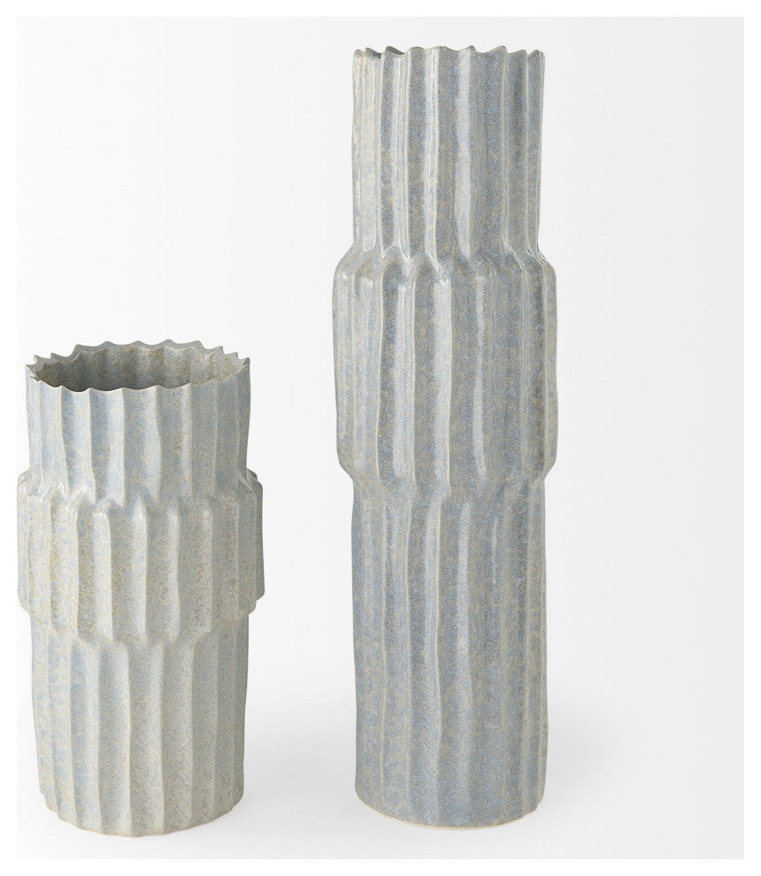 23" Jumbo Organic Textured Gray Vase