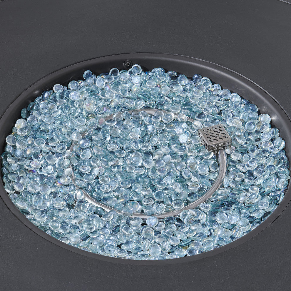 Martha Stewart Lily Pond Gas Heating 42" Round Dark Charcoal Fire Table