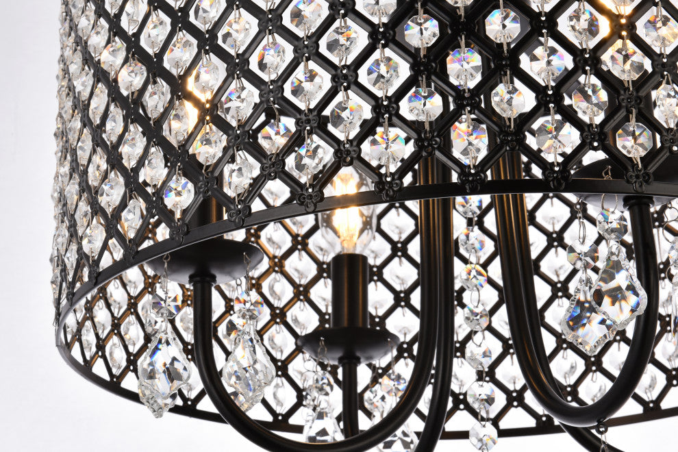 Emelia 17" Flush Mount, Black
