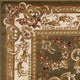 7' Round Green Or Ivory Floral Bordered Indoor Area Rug