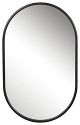 Varina Minimalist Oval Mirror, Black