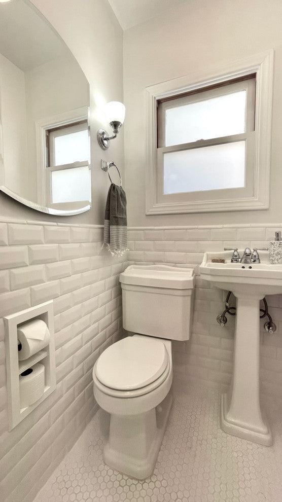 Bayshore Recessed Solid Wood Double Toilet Paper Holder 7 x 14.5
