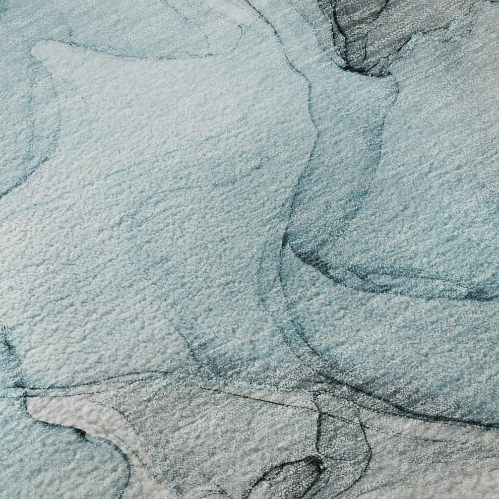 Premium Machine Washable Mayfield AMF504 Teal 2'3" x 7'6" Runner Rug