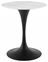 Modway Lippa 28" Round Artificial Marble Dining Table, BK/WH -EEI-3515-BLK-WHI