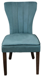 Sullivan 63" Dining Table With 6 Cleo Chairs, Teal Velvet Fabric