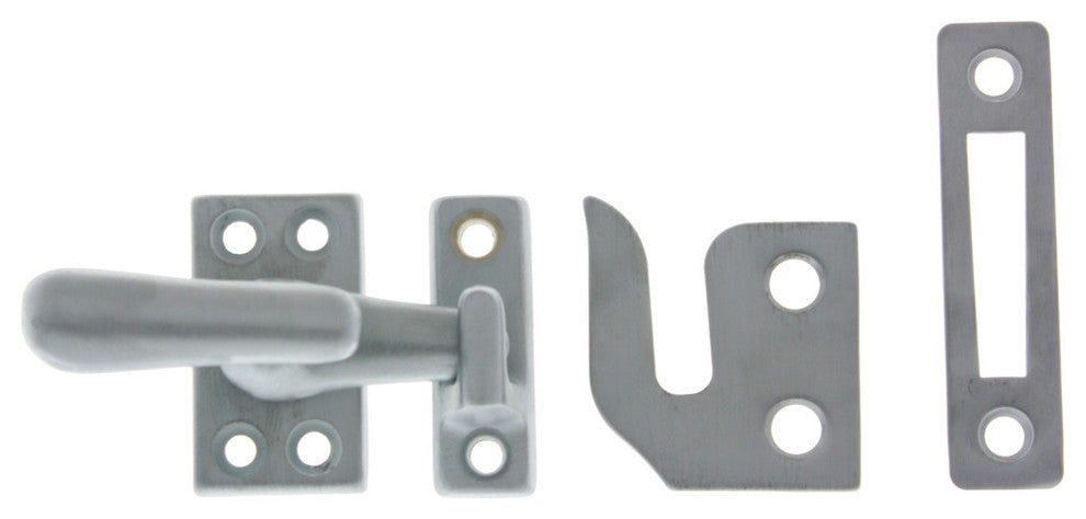 Genuine Solid Brass Small Casement Fastener, Satin Chrome