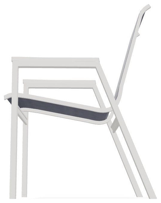Bazza Sling Stackable Outdoor Dining Chair, Collect Indigo/Snow
