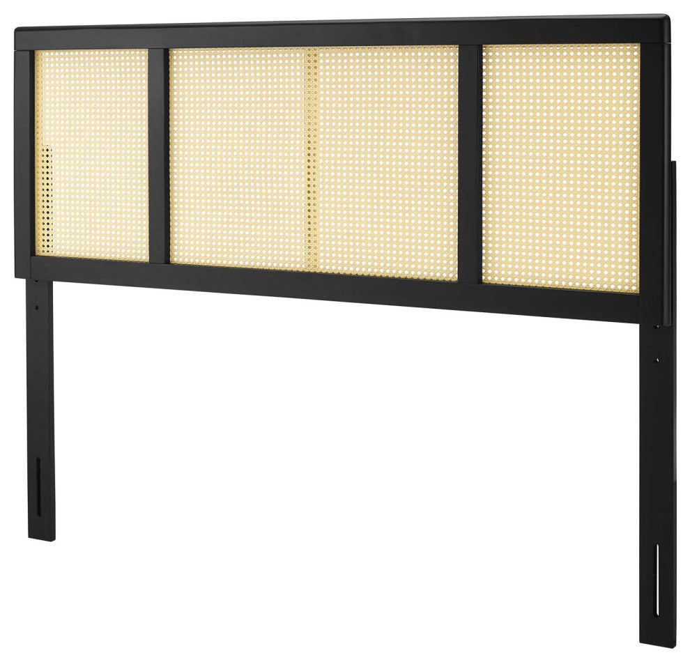 Headboard, Full Size, Wood, Black, Modern Mid-Century, Bedroom Master Suite