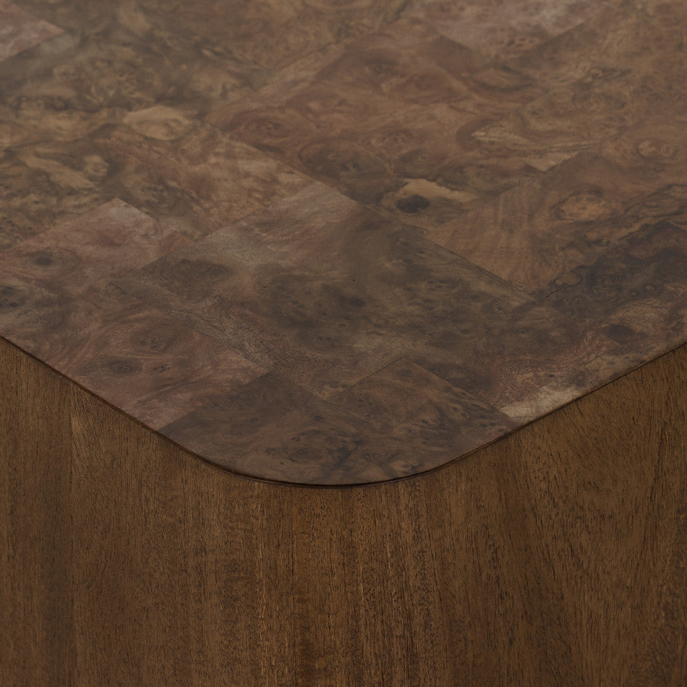 Blanco End Table-Warm Umber Burl