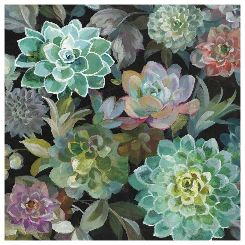"Floral Succulents v2 Crop" Digital Paper Print by Danhui Nai, 38"x38"