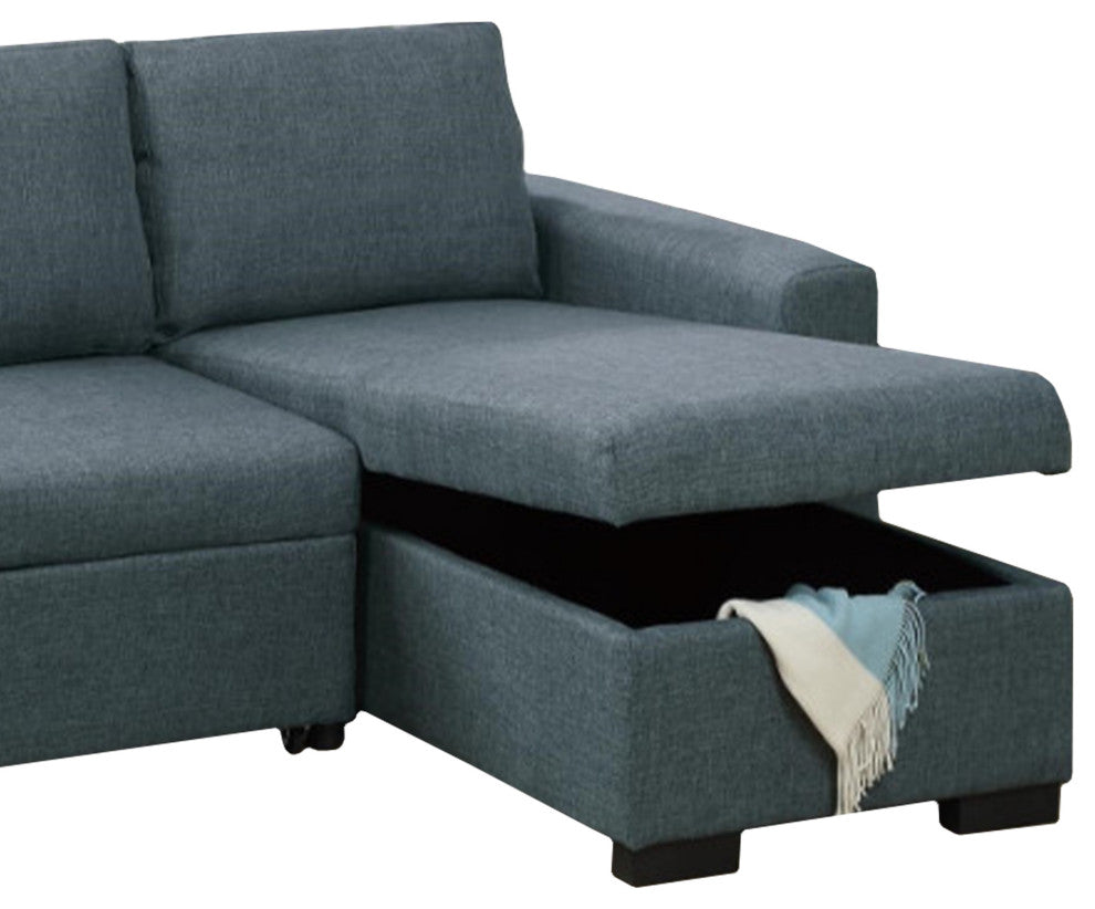 Benzara BM171480 2 Piece Wooden Sectional Set Gray